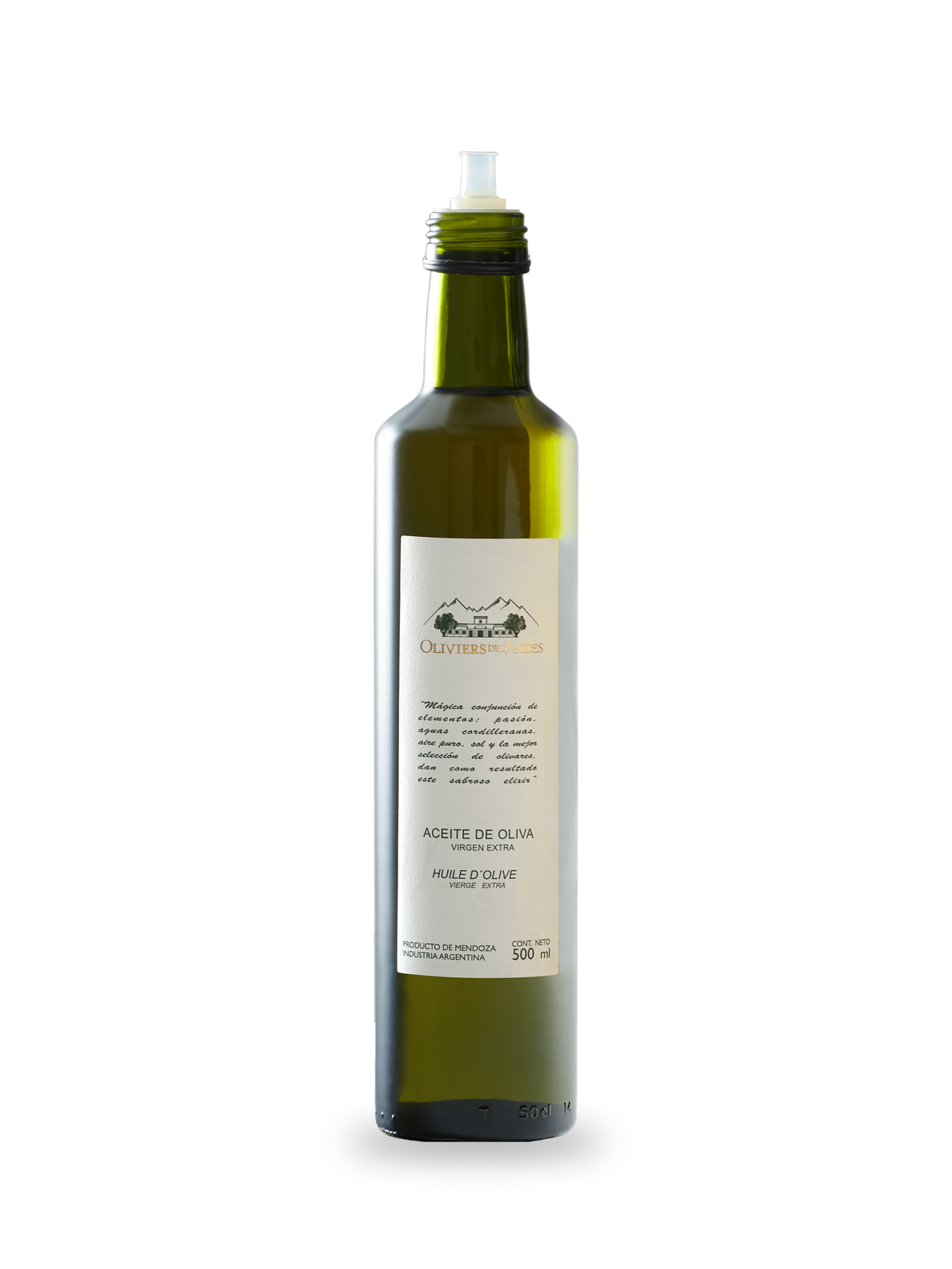 Bouteille d'huile d'olive vierge extra Gran Blend Oliviers des Andes 500 ml, Mendoza, Vignes des Andes