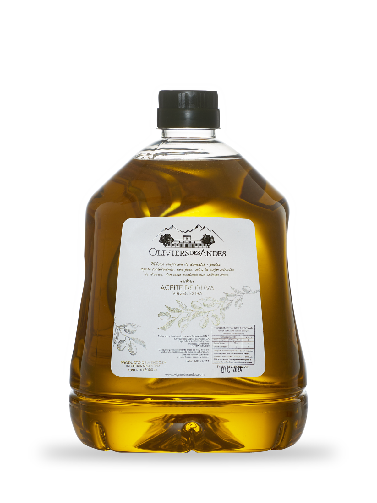Bidon de 2 L d'huile d'olive vierge extra Gran Blend Oliviers des Andes, Mendoza, Vignes des Andes