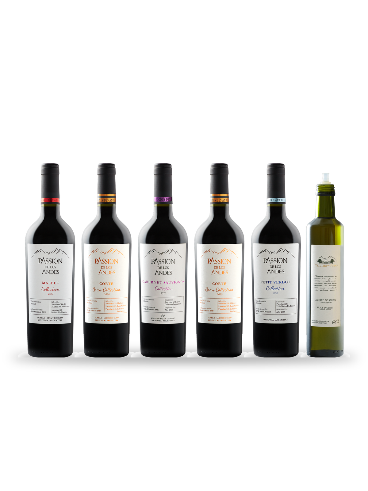 Caisse Premium : gamme Collection, 2 Corte Gran Collection Passion de los Andes et une huile d'olive, Vignes des Andes
