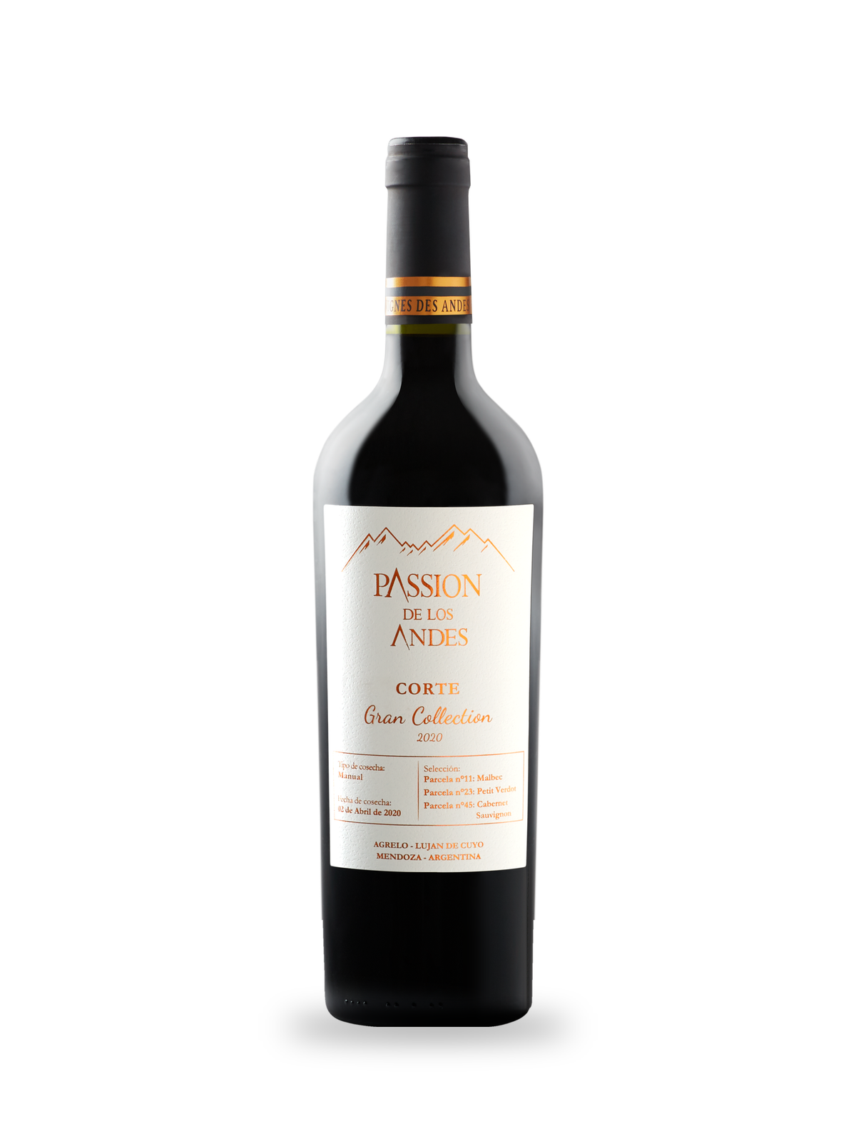 Bouteille de Corte Gran Collection 2020 Passion de los Andes, assemblage rouge de Mendoza, Vignes des Andes